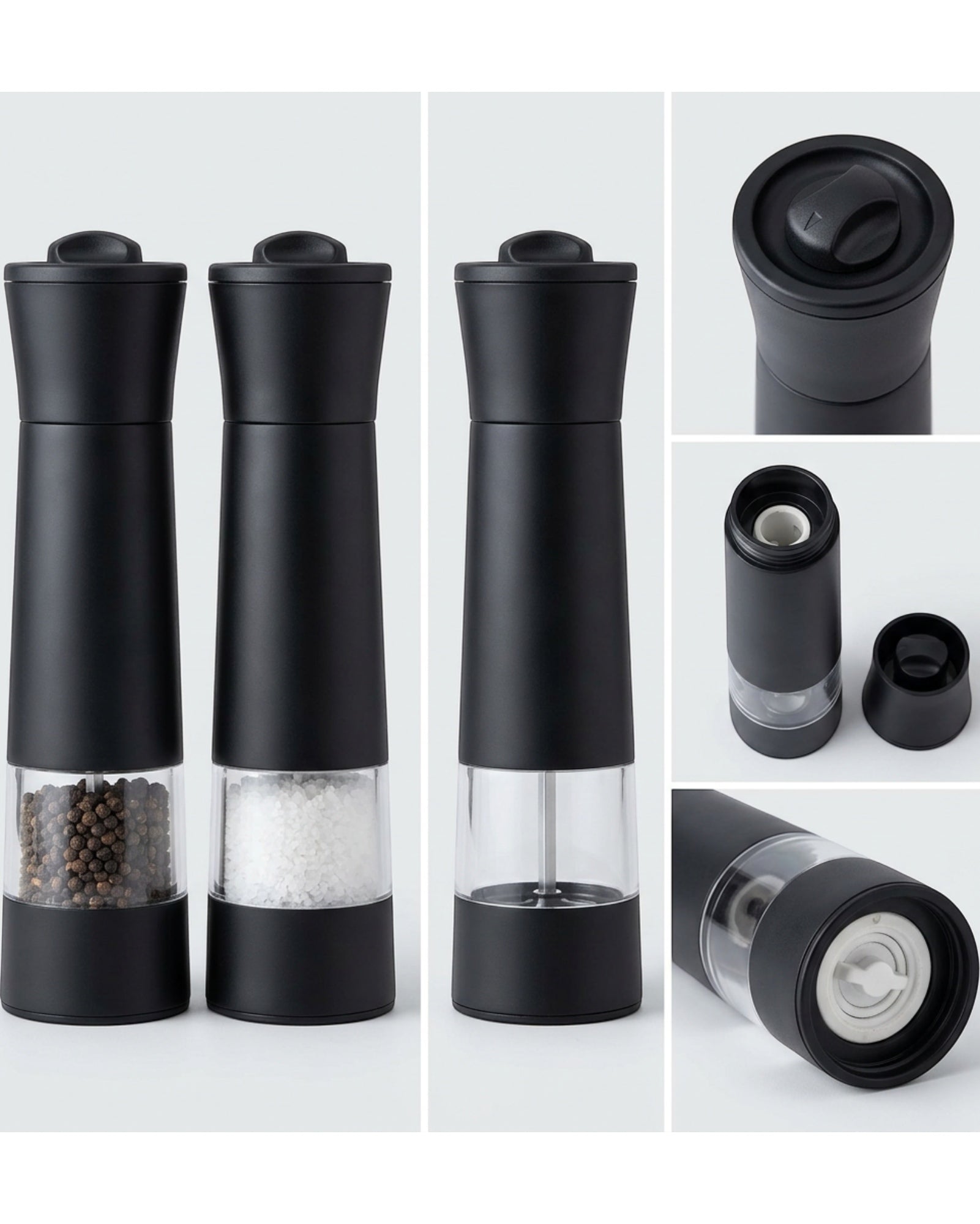 Daypact Manual Ceramic Core Spice Grinder Set Matte Black