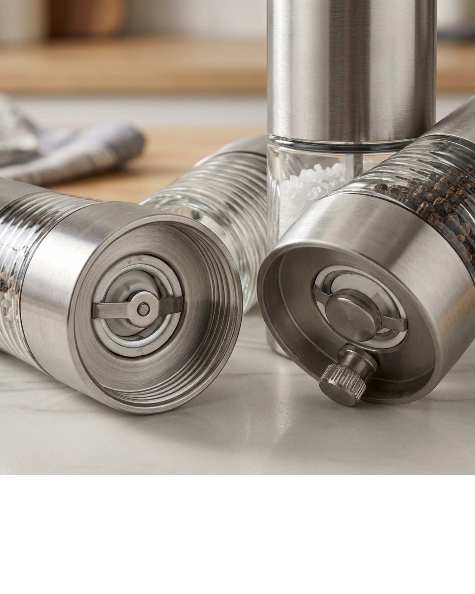 Daypact Manual Stainless Pepper Salt Mills 6 Inch Set