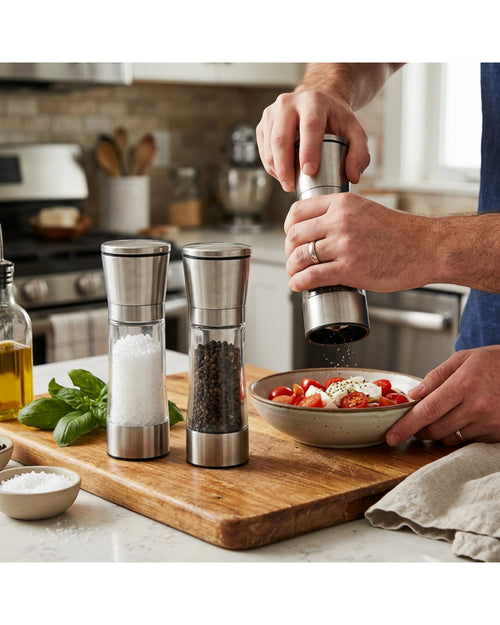 Daypact Manual Stainless Pepper Salt Mills 6 Inch Set