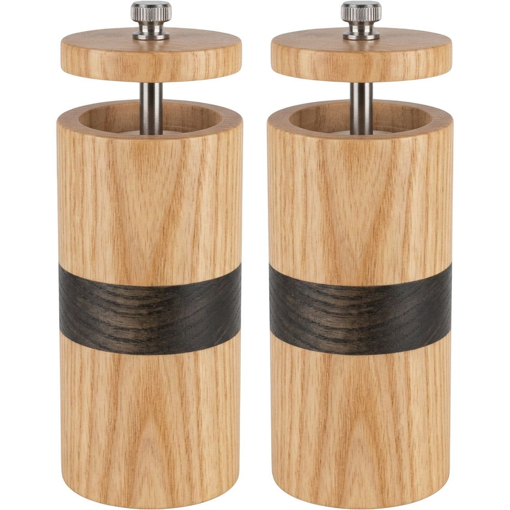 Daypact Ridgegrain Manual Salt Pepper Grinder Set 7.4 in Ash Wood Pair - Product view