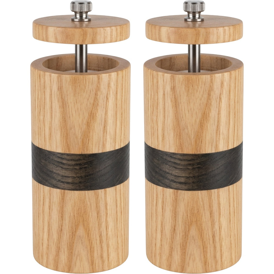 Daypact Ridgegrain Manual Salt Pepper Grinder Set 7.4 in Ash Wood Pair