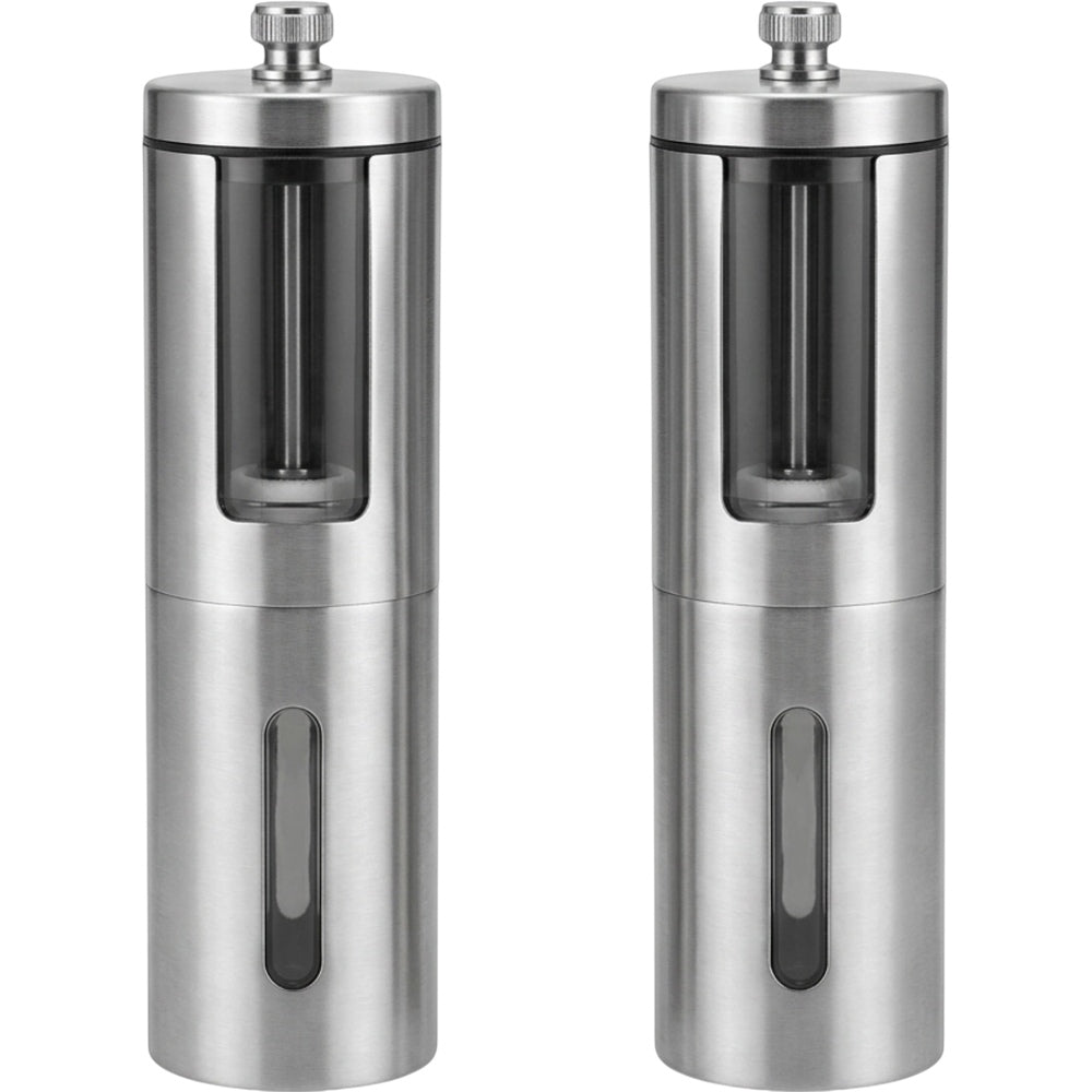 Daypact Slateband Manual Salt Pepper Grinder Set 8 in Brushed Steel Pair - Product view